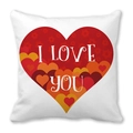 Housse de coussin carrée Saint-Valentin avec cœurs rouges dégradés et inscription - Style Cœurs Dégradés I Love You (6)