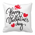 Federa quadrata bianca per San Valentino con Cupido rosso e decorazioni a cuore - Happy Valentine's day Silhouette di Cupido (13)