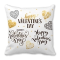 White Valentine's Day pillowcase with golden heart patterns and holiday greetings - Valentine's Day Blessings