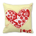 Valentine Peach Skin pillowcase with red heart floral pattern and love lettering - Beige Big Heart Floral Style (4)