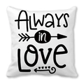 Square peach skin pillowcase with Always in Love print and heart arrow design - Always in Love Arrow (10)