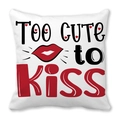Federa in lino con testo Too Cute to Kiss e grafica con labbra rosse stampate - TOO CUTE to KISS (16)