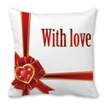 Valentine's Day pillowcase with red ribbon gift design and With Love message - Ruby Texture Heart Ribbon Style (6)