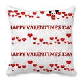 Witte perzikhuid kussensloop met rode hartballonnen en tekst Happy Valentine's Day - 45x45 cm / Q-versie Meisje Valentijnsdag (2)