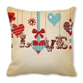 Retro Happy Valentine's Day peach skin pillowcase with LOVE letters and heart patterns - Vintage Illustration LOVE Letter Style (7)