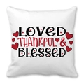 Federa per cuscino bianca con cuori rossi e stampa Loved Thankful & Blessed - LOVED THANKFUL & BLESSED (17)