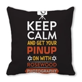 Black peach skin pillowcase with vintage camera graphic and Happy Valentine's Day slogan - Retro Typography Photography Slogan Style (18)