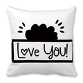 White peach skin pillowcase with black hand-drawn Love You lettering and heart design - Love You Bubbles (14)