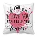 Romantische kussensloop met roze hart en tekstprint voor Valentijnsdag decor - 45x45 cm / Romantische Handgeschreven Notitie Hart (4)