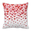 White peach skin pillowcase with cascading red and pink watercolor heart patterns - Waterfall Watercolor Hearts (6)