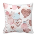 Square heart pattern peach skin pillowcase with romantic watercolor dots design - Watercolor Smudge Hearts