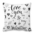 Peach skin pillowcase featuring black Love You and Be My Valentine heart print - Be My Valentine (15)