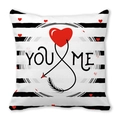 Striped peach skin pillowcase with heart and YOU ME print for Valentine's Day decor - Stripe Infinity Symbol Heart (Style 10)
