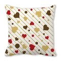 Peach skin pillowcase with red and gold hearts and diagonal stripes for home decor - Gold Stripe Heart (12)
