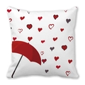 Square peach skin pillowcase with red umbrella and hearts for Valentine decoration - 45x45cm / Red Umbrella Hearts Style (4)