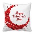Housse de coussin peau de pêche Happy Valentine's Day avec motifs de cœurs rouges - Style Composition Demi-lune Coeur (15)