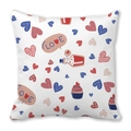 Valentine Peach Skin pillowcase with red blue hearts and Love text for home decor - Sweet Love Potion