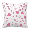 Peach skin pillowcase featuring scattered pink hearts on a white background - Pink Scattered Hearts (8)