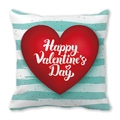 Housse de coussin de Saint-Valentin avec cœur rouge 3D et texte de vœux festifs - Style Cœur Rouge 3D Happy Valentine's Day (13)