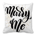 White peach skin pillowcase featuring black Marry Me script and golden sunburst rays - Marry Me (17)