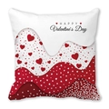 Housse de coussin Saint-Valentin en peau de pêche avec cœurs et lettrage - Style Découpage de Papier Vague (16)