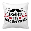 Federa bianca per cuscino con stampa Daddy is my VALENTINE e cuori rossi - Daddy is my VALENTINE (21)