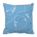 Light blue peach skin pillowcase with white love heart and scripted text print - Light Blue Dashed Love (14)