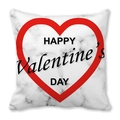 Housse de coussin Saint-Valentin avec cœur rouge et motif marbre sur peau de pêche - Style Fond Marbre Cadre Rouge Happy Valentine's Day (14)