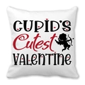 Federa per cuscino San Valentino con scritta Cupid's Cutest Valentine e cuore rosso - CUPID'S Cutest VALENTINE (22)