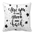 Square pillowcase with I Love You To The Moon And Back print and hand-drawn stars - I Love You To The Moon (18)