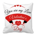 Housse de coussin blanche Saint-Valentin avec texte You are my Love et motifs de cœurs - Style Anglais Coeur Ruban (17)