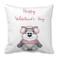 Fröhlicher Valentinstag Kissenbezug mit süßer Cartoon-Katze und rosa Schal Dekor - 45x45 cm / Graue Katze mit Schal (2)