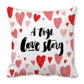 White heart throw pillow case with A True Love Story text for Valentine decor - A True Love Story (19)
