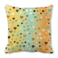 Square peach skin pillowcase with colorful heart patterns on gradient background - 45x45cm / Multicolor All-over Hearts Gradient Style (8)