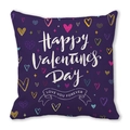 Housse de coussin violette Saint-Valentin avec texte LOVE YOU FOREVER et cœurs - Style Slogan d'Amour Fond Violet Foncé (19)
