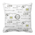 Peach skin pillowcase featuring multilingual love phrases and heart icons in white - Black and Green Romantic Print Style (7)