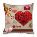 Peach skin Valentine's pillowcase featuring red origami heart and love forever prints - Origami Heart Feather Polka Dot Style (15)