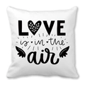 Square white peach skin pillowcase with LOVE is in the air typography and heart patterns - Love In The Air Wings (22)