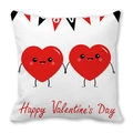 Federa Happy Valentine's Day con simpatici cuori cartoon e gagliardetti LOVE - 45x45 cm / Ghirlanda di Cuori (7)