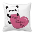 Federa per cuscino a tema San Valentino con panda carino e cuore rosa in microfibra - 45x45 cm / Panda che tiene un cuore (9)