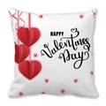 Fodera per cuscino Happy Valentine's Day con cuori di carta 3D e nastro rosso - 45x45 cm / Cuore in arte cartacea 3D (10)
