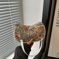 Borsa tote in jacquard floreale con ciondolo a farfalla d'argento e catena - Rosa