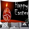 Spooky Happy Easter wall tapestry with burning egg candle for home living room decor - 100x70(Peach Skin) / Egg Candle Pattern (1)