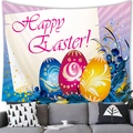 Tapiz de pared de Pascua con texto Happy Easter y huevos coloridos sobre un sofá - 150x100(Piel de Melocotón) / Patrón de Huevos de Pascua (2)