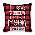 Kissenbezug mit Buffalo-Karomuster und I love you to the moon and back Aufdruck - Love You to the Moon and Back (1)