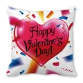 Peach skin Valentine's Day pillowcase with a red heart and Happy Valentine's Day text - 45x45cm / Gradient Red Heart Color Confetti (29)