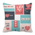 Love themed Valentine's Day peach skin pillowcase with pink and blue collage design - 18x18 Inch / Modern Pop Art Collage (20)