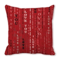 Housse de coussin rouge carrée avec texte I LOVE YOU pour décor de la Saint-Valentin - Texte de Cœur Répété Rouge (17)