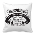 White peach skin pillowcase with romantic black text and heart for Valentine's Day - Marriage and Friendship Quote (5)