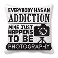 Square peach skin pillowcase with photography addiction text and camera graphic - Photography Addiction Quote (9)